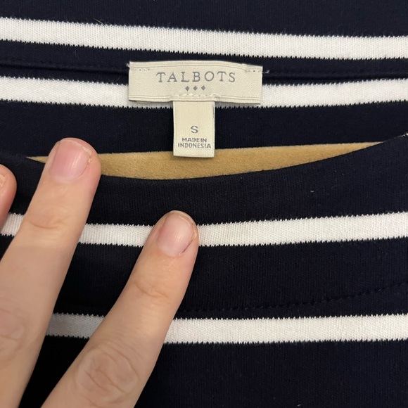 NWT Navy and White Striped Talbots Dress - Picture 4 of 4